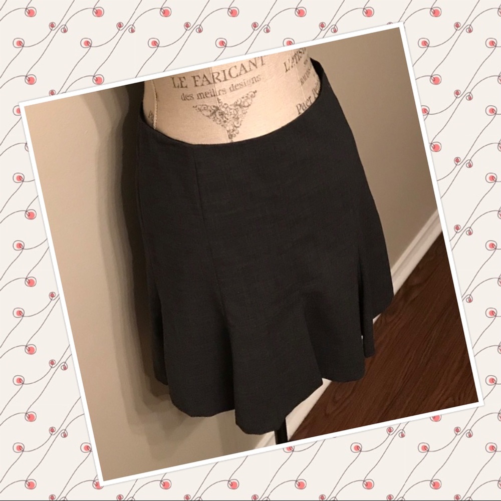 Express Grey Pleated Skirt